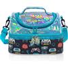 PinkSheep Borsa termica per il pranzo a due piani per bambini, grande, per ragazzi, ragazze, uomini, donne, con tracolla regolabile, unicorno (console di gioco)