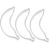 GRIRIW Stampini per Dolci 3 Pezzi a Forma di Banana in Acciaio Inox | Antiaderente e Facile Sformatura, Mousse, Antiruggine, per Biscotti, Casa e Pasticceria Professionale