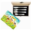KIDDI-MEDIA Posate personalizzate per bambini con incisione - 5 pezzi - con nome - tema Amici di calcio - con incluso un PORTACHIAVI GRATIS per cartella - regalo per battesimo, compleanno