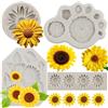 MYPRACS Set di 4 stampi in silicone a forma di girasole