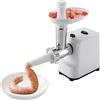 HIKUUER Tritacarne elettrico tritacarne tritacarne tritatutto multiuso con 3 piastre in acciaio inox e tubo di salsiccia (bianco)