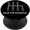 Shift Culture Apparel Co. Salva i manuali 6 Speed Stick Shift Gear Pattern Graphic PopSockets PopGrip Adesivo