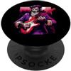 Halloween Retro 80s 90s Funny Scary Horr Leonardo da Vinci Lupo Mannaro Suonare Chitarra Luna Piena Musica PopSockets PopGrip Adesivo