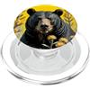 New Mexico Territory Symbols Gifts & Tee Un orso di colore nero circondato da Yucca fiore New Mexico 3 PopSockets PopGrip per MagSafe