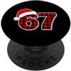 Six Seven 67 Gen Alpha Slang Christmas M 67 Meme Funny Christmas Red Plaid Xmas Pajamas Slang Kids PopSockets PopGrip Adesivo