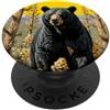New Mexico Territory Symbols Gifts & Tee Un orso di colore nero circondato da Yucca fiore New Mexico PopSockets PopGrip Adesivo