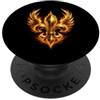 Club Fleur-De-Lys Fiamme Fleur De Lis Fuoco Araldico Opera D'arte Icona Phoenix Wings PopSockets PopGrip Adesivo