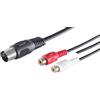 1aTTack.de 1 cavo adattatore audio di alta qualità da 0,2 m con spina DIN a 5 pin a 2 jack RCA/stereo + terra