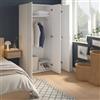 Dmora - Guardaroba 3 ante Danielle, Mobile camera da letto, Cabina armadio portabiti, Armadio appendiabiti, 115x49 h175 cm, Bianco