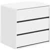 Dmora - Cassettiera Newport, Settimanale a 3 cassetti, Mobile Comò basso per interno armadio, Settimanale moderno, 60x44h57 cm, Bianco