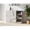 Dmora Credenza Salvo 38x121x86h cm Grigio Cemento 3 Ripiani 2 Ante, Madia Apertura Battente Made in Italy