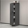 Dmora Dispensa da Cucina Quintino 60x30x165h cm Nero Antracite 4 Ripiani 2 Cassetti, 2 Ante Made in Italy