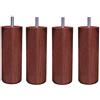 Margot - Camaleonte Cilindro - Set di 4 Piedi di Rete Legno 7 x 7 x 20 cm, Legno, Mogano, 7 x 7 x 20 cm