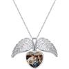 KWCLTH Collana con medaglione a forma di cuore Collana con ciondolo a forma di memoria personalizzata Collana con ciondolo a forma di cuore di cristallo con foto