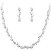 Clearine Set di gioielli da sposa per donna CZ Marquise Fiore Fiore Filigran-collana orecchini per sposa damigella d'onore party accessori ballo di fine anno trasparente tono argento