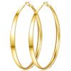 Senteria Orecchini a cerchio da donna in argento Sterling 925 larghi 5 mm, ipoallergenici, extra grandi, grandi, spessi, da donna, 30/40/50/60/70 mm, 70 millimeters, Ottone, Non pietra preziosa