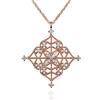 Namana Collana con Ciondolo Arabesco, Collana da Donna con Pietre di Zirconia Cubica su Intricati Dettagli in Filigrana
