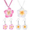VALICLUD 2 Set Hawaii Tema Gioielli Argilla Plumeria Ciondolo Collana e Orecchini Decorare