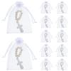 TOMETURE Set Braccialetti con Perline in Legno 40 Pezzi per Battesimo e Comunione | Braccialetto per Ragazzo e Ragazza, Sacchetti in Garza Inclusi, Decorazione con Perle Lisce e Simboli di Benedizione