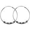 ENTREPLATA Coppia di orecchini a cerchio in argento 925, stile Bali, 30 mm | Due orecchini a cerchio fatti a mano, in argento Sterling, design etnico, artigianale, stile bohémien