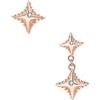 Bellitia Jewelry Orecchini Asimmetrici per Donne Ragazze, Orecchini a Lobo con Diamante Simulato Zirconi Cubici, Disegno di Stella, 925 Argento Placcato in Oro Rosa