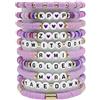 Nhemeylp Kpop - Braccialetti per ragazze, 10 braccialetti ispirati al cantante da donna con perline a forma di lettera, impilabili, elasticizzati, gioielli dell'amicizia, idea regalo per fan di San