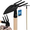 KOTARBAU® Zappa da giardino in acciaio con manico in legno, 103 cm, colore nero, zappa a 3 denti, zappa da giardino, zappa per erbacce da giardino, zappa per erbacce da giardino, zappa per cuori,