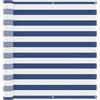 Générique Schermo da balcone a righe blu e bianco, 110 x 500 cm, tenda da esterno in poliestere idrorepellente per giardino e terrazzo, moderna con motivo a righe