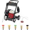 Goddlgjik 190 Bar Idropulitrice a Scoppio 4 Tempi 7,5 CV con 5 ugelli(nero)