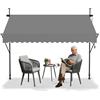 VA-Cerulean Tenda da sole con morsetto, per balcone, senza foratura, regolabile in altezza, resistente ai raggi UV, impermeabile con manovella (250 cm di larghezza, grigio chiaro)