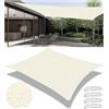 Woace Telo Ombreggiante Rectangular Tenda a Vela Impermeabile Vela ombreggiante Parasole Protezione Raggi UV Vela Ombreggiante per Terrazza Piscina Campeggio Posto Auto Coperto Crema 1x1.5M