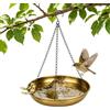 SLIAXINT Bagno per Uccelli Sospeso in Metallo Vintage Bronzo, Mangiatoia per Uccelli | Uccelli da Esterno, Gancio a Forma di S, Abbeveratoio per Giardino Balcone e Terrazzo, per Uccelli Selvatici