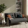 Dmora Divano Letto 2 Posti Merak 133x78 cm Grigio Cenere Contenitore Reclinabile, Braccioli