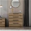 Dmora Cassettiera Sulafat 73x42x77h cm Marrone Noce 5 Cassetti Apertura Scorrevole, Chiusura Scorrevole