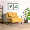 Dmora Poltrona Quaoar 60x78x78h cm Giallo Reclinabile Braccioli, Poltroncina Peso Supportato 100 kg