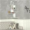 Dmora - Mensola Galatea, Scaffale, Ripiano a muro, Scaffalatura multiuso, 52x30h109 cm, Bianco