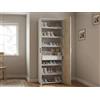 Dmora - Armadio multiuso Ginestra, Mobile lineare a 2 Ante battenti, Guardaroba a 6 ripiani, Scarpiera moderna, 100% Made in Italy, 72x37h195 cm, Olmo e Bianco