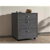 Dmora - Cassettiera Yorgos, Cassettiera camera da letto, Settimino con 3 cassetti, 47x45h61 cm, Ardesia