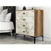 Dmora - Cassettiera Aether, Settimino multiuso, Comò camera da letto, Mobile con cassetti, 76x40h91 cm, Noce e Bianco Marmo