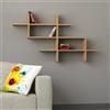 Dmora - Mensola Hippolyta, Scaffale, Ripiano a muro, Scaffalatura multiuso, 150x22 h82 cm, Quercia