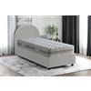 Talamo Italia - Letto singolo Ginevra, Letto contenitore con rivestimento in ecopelle, 100% Made in Italy, Apertura frontale, adatto per materasso Cm 80x190, Bianco