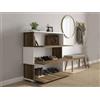 Dmora - Scarpiera Baten, Mobile portascarpe, Armadio da ingresso multiuso, Mobiletto per calzature, 90x30h93 cm, Bianco e Noce