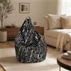 Talamo Italia Dmora Pouf Poltrona a Sacco, Rivestimento in Cotone, 60 x 50 x 80 cm