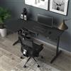 Dmora Scrivania Rute 140x80x75h cm Nero Angolare Materiale Piano in Legno Nobilitato, Colore Piano Nero
