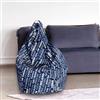 Talamo Italia Dmora Pouf Poltrona a Sacco, Rivestimento in Cotone, 60 x 50 x 80 cm