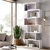 Dmora Libreria Decorativa e Funzionale, Colore Bianco Lucido, cm 80 x 24 x h192, Bifacciale, 80x25h192