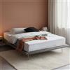 Talamo Italia - Letto matrimoniale Linda, Letto fisso in tessuto con piedini, 100% Made in Italy, adatto per materasso Cm 160x200, Grigio