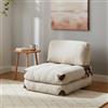 Dmora - Poltrona Dysnomia, Seduta Imbottita, Divano Singolo da Salotto, Sedia con braccioli, 80x60 h70 cm, Crema
