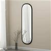 Dmora - Specchio Calypso, Specchiera, Articolo d'arredo a muro, Decorazione con specchio, 40x2h120 cm, Nero