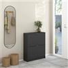 Dmora - Scarpiera Hughette, Mobile portascarpe, Armadio da ingresso multiuso, Mobiletto per calzature, 70x24 h85 cm, Grigio